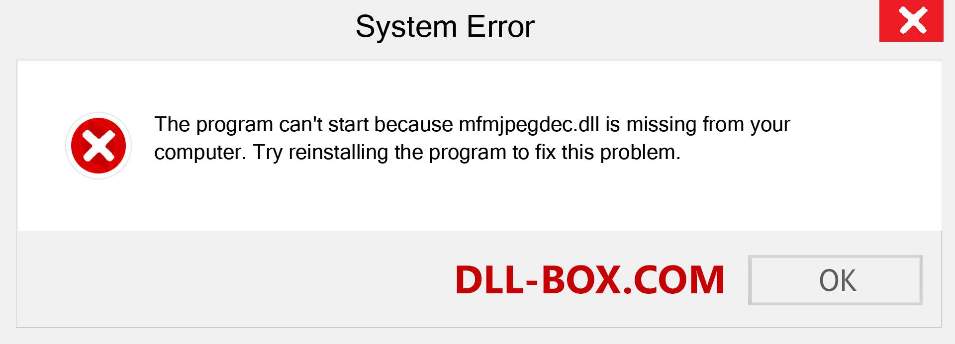  mfmjpegdec.dll file is missing?. Download for Windows 7, 8, 10 - Fix  mfmjpegdec dll Missing Error on Windows, photos, images